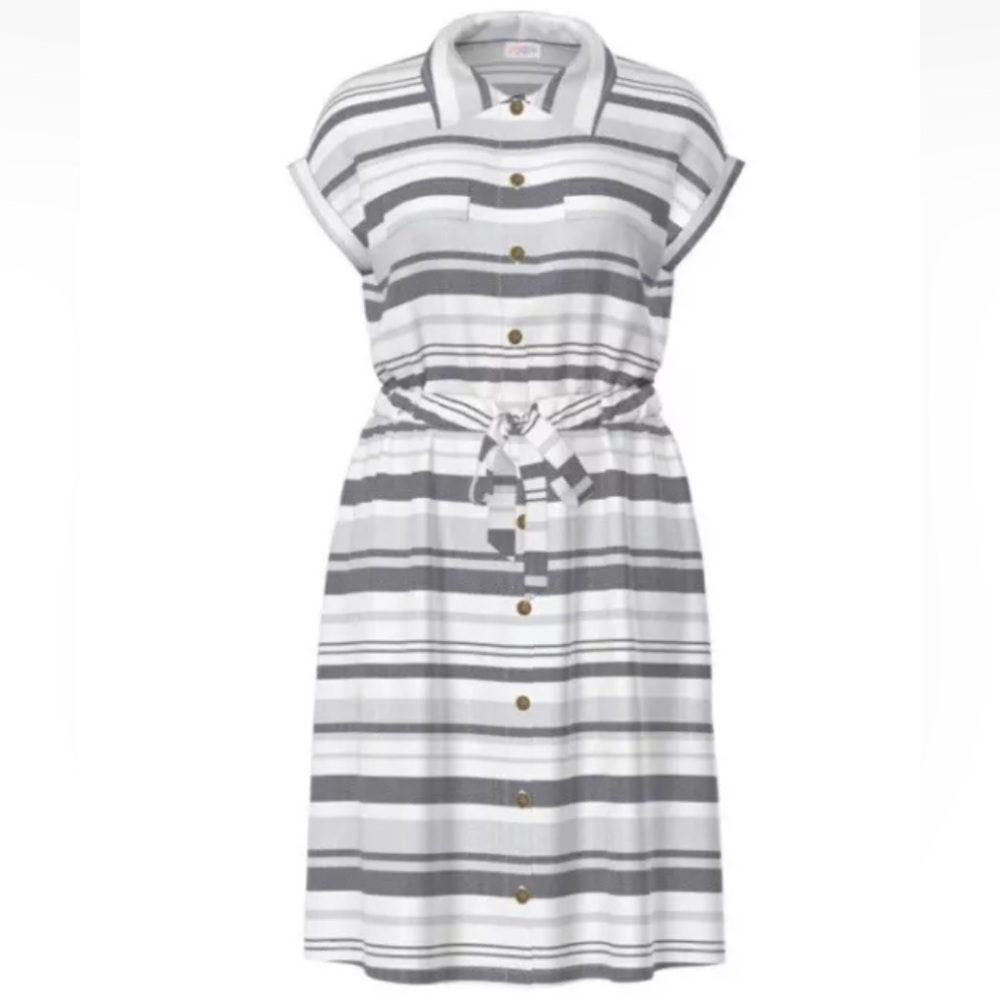 LulaRoe Stacie Dress Shirtdress Pockets Button Up Stretch Dress Womens 2X‎